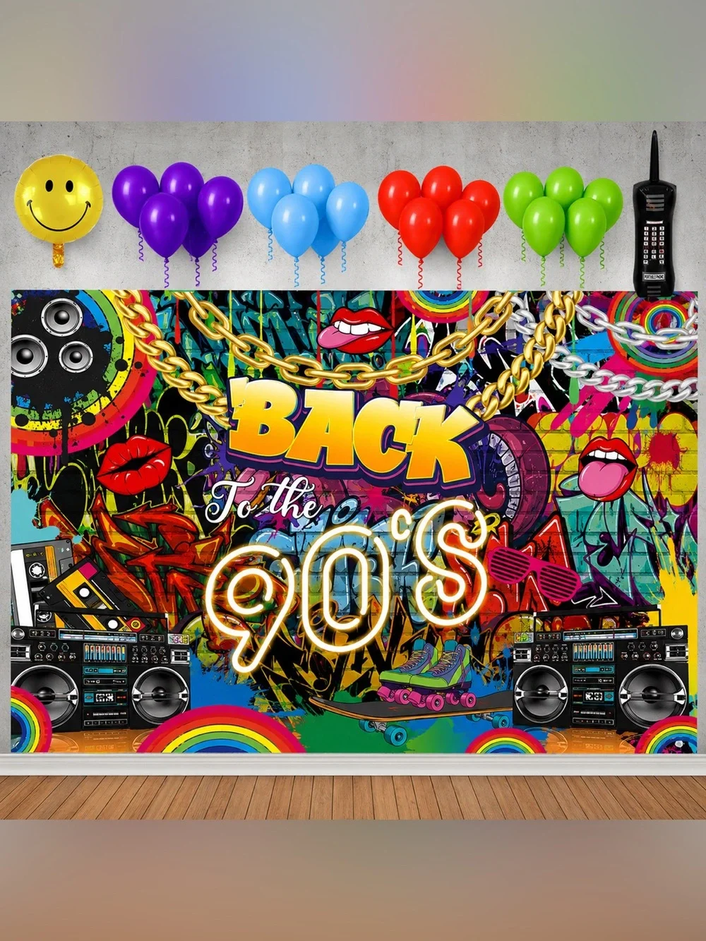 Back To The 90’s Retro Millennial Birthday Party Decoration Kit